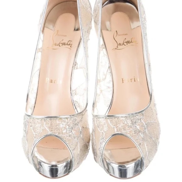 Christian Louboutin Very Lace Peep Toe Platform - Picture 3 of 8